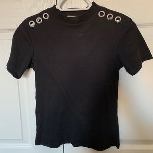 Zara Black Fitted T-Shirt